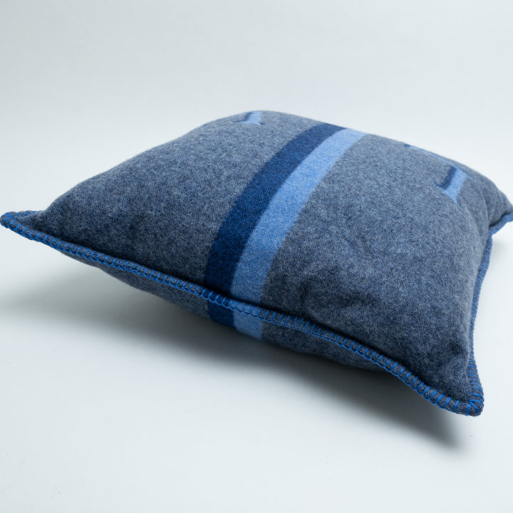 Louis Vuitton Blue Cashmere LV Striped Pillow