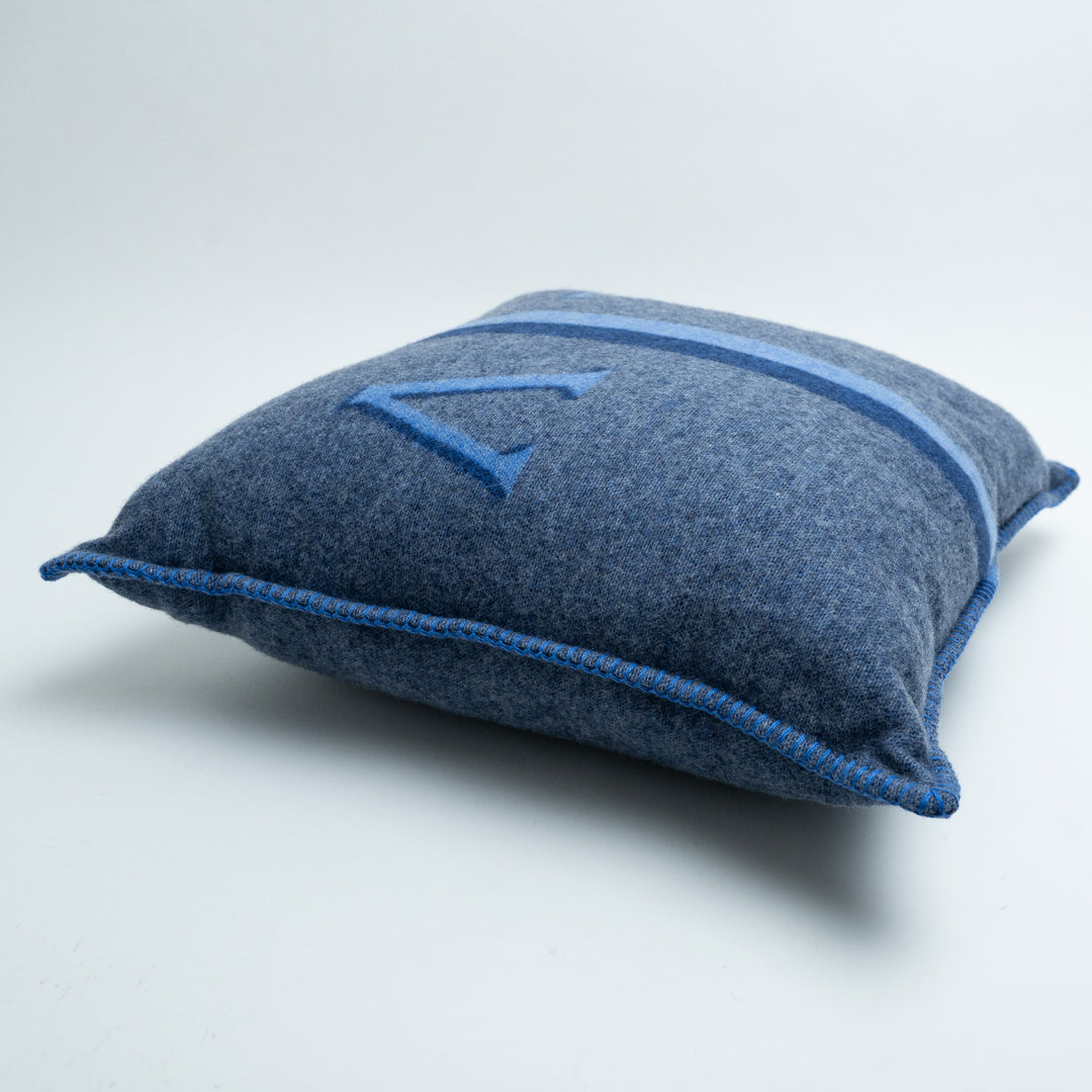 Louis Vuitton Blue Cashmere LV Striped Pillow