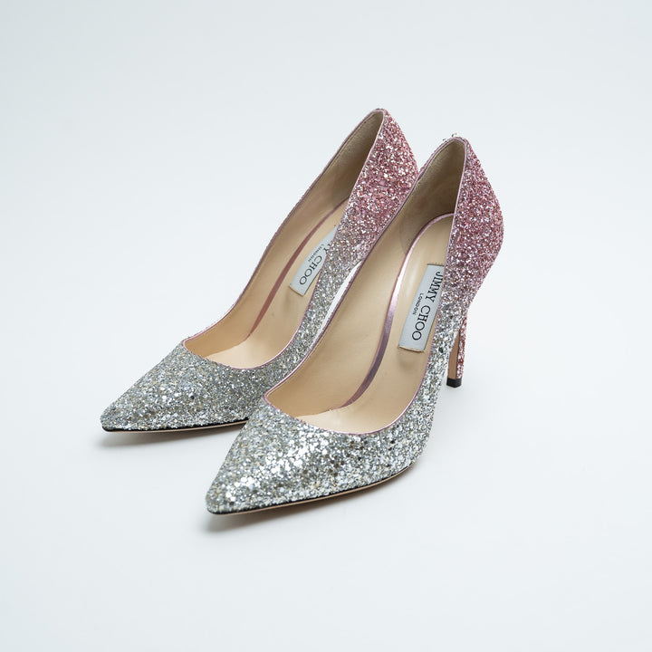 Jimmy Choo Romy Ombré Glitter Pumps Size 39.5