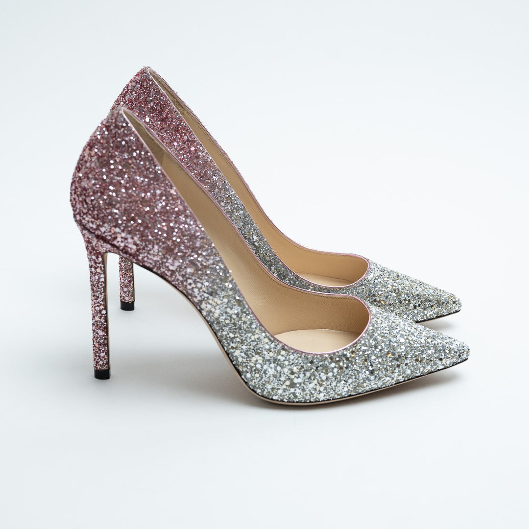 Jimmy Choo Romy Ombré Glitter Pumps Size 39.5