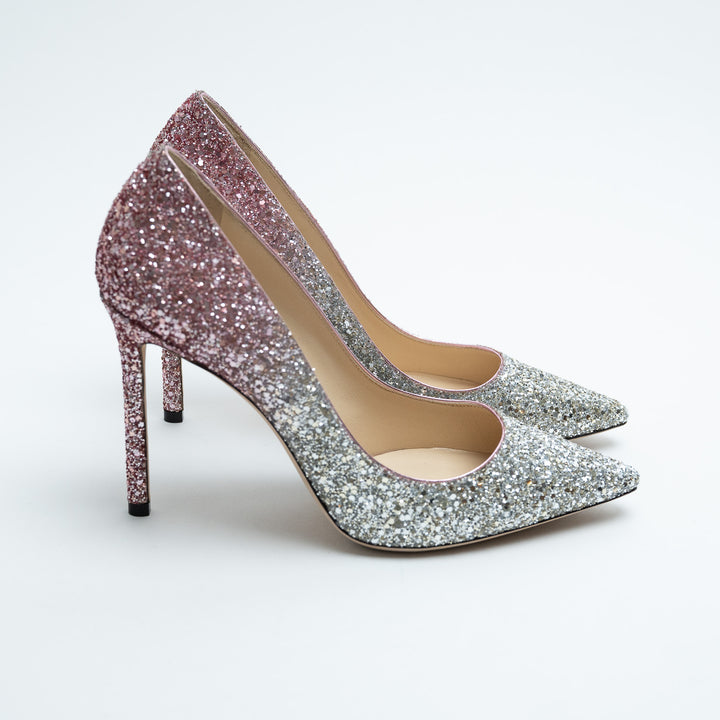 Jimmy Choo Romy Ombré Glitter Pumps Size 39.5