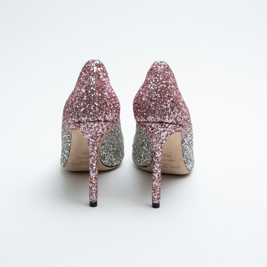 Jimmy Choo Romy Ombré Glitter Pumps Size 39.5
