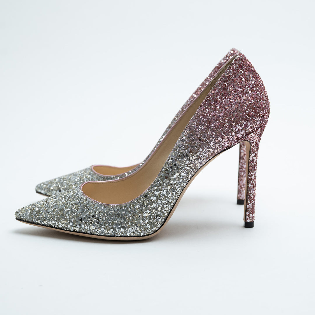 Jimmy Choo Romy Ombré Glitter Pumps Size 39.5
