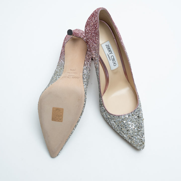 Jimmy Choo Romy Ombré Glitter Pumps Size 39.5