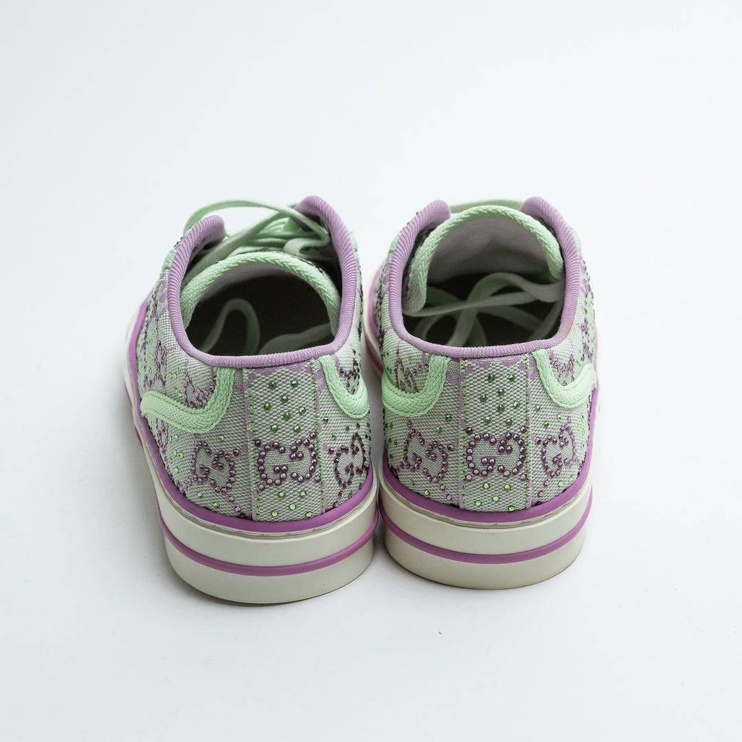 Gucci Light Green & Lilac GG Supreme Tennis 1977 Sneakers Size 36.5