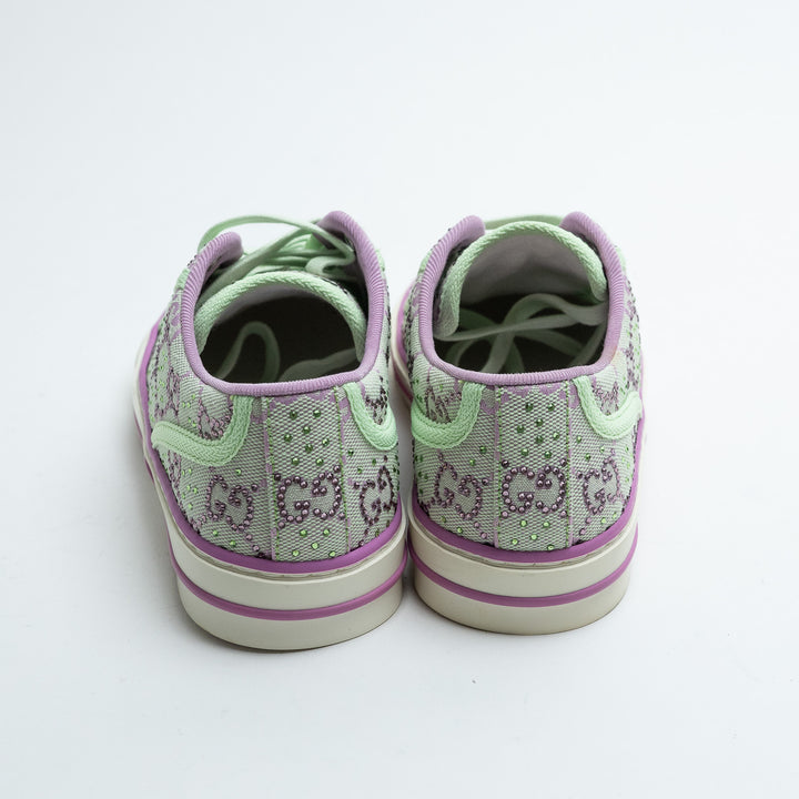Gucci Light Green & Lilac GG Supreme Tennis 1977 Sneakers Size 36.5