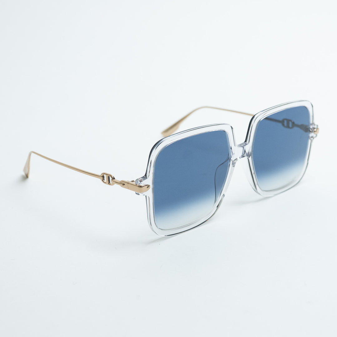 Dior Square Frame Sunglasses with Blue Tinted Lenses