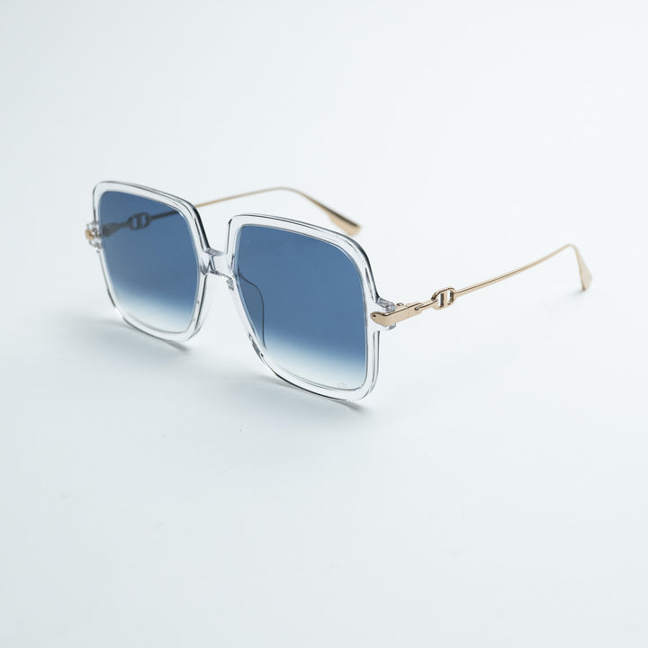 Dior Square Frame Sunglasses with Blue Tinted Lenses