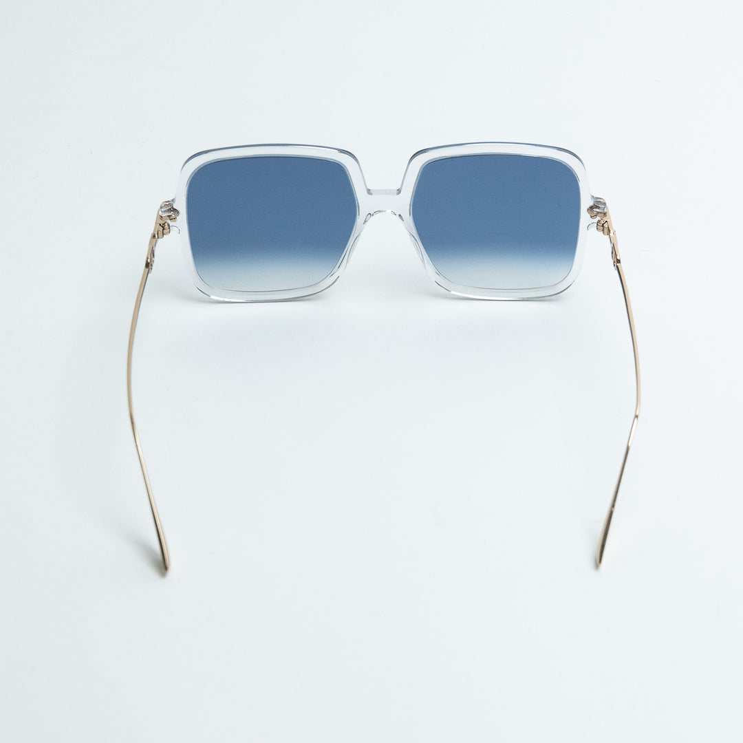 Dior Square Frame Sunglasses with Blue Tinted Lenses