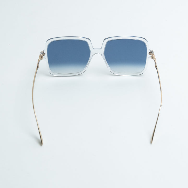 Dior Square Frame Sunglasses with Blue Tinted Lenses