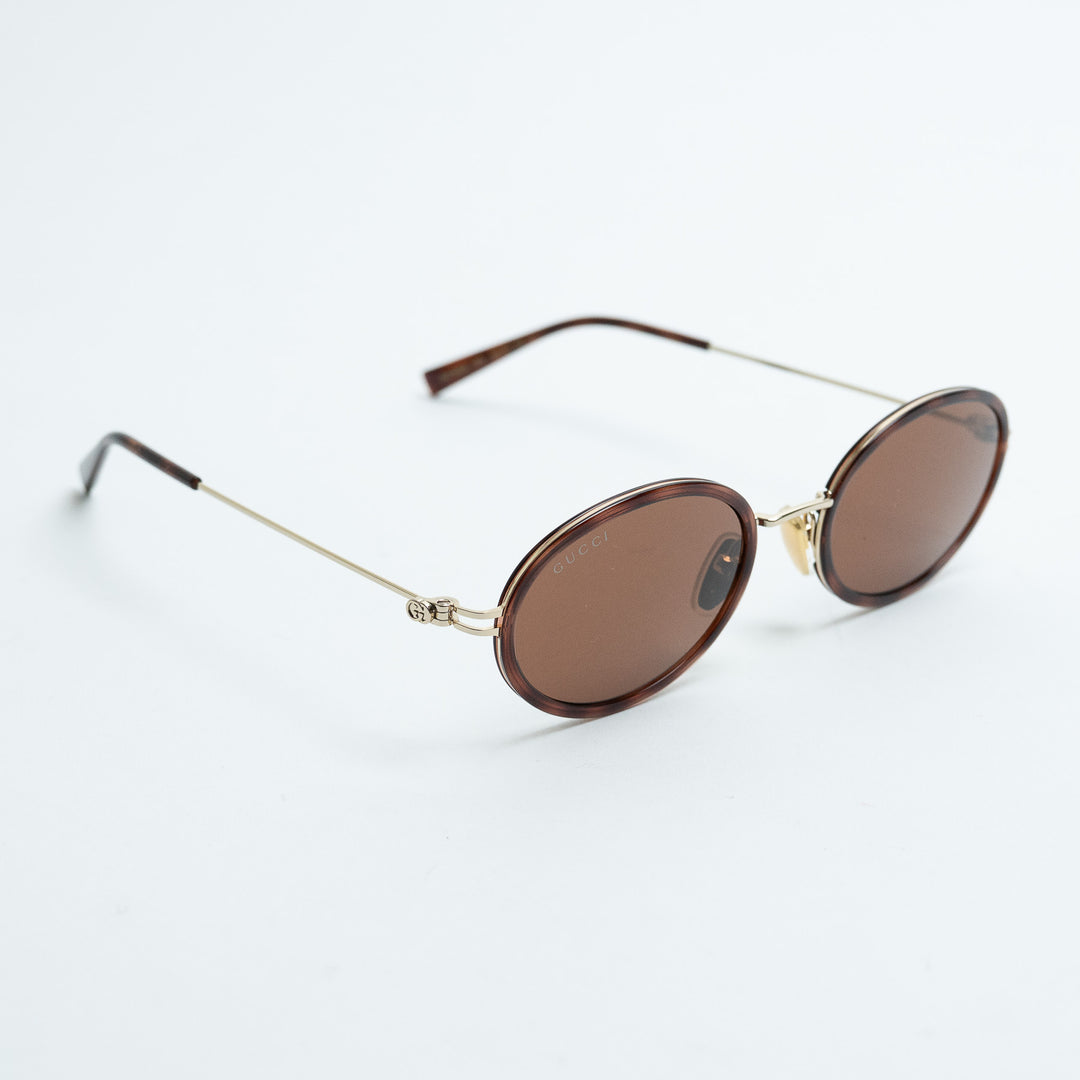 Gucci Tortoise Shell Oval Frame Sunglasses