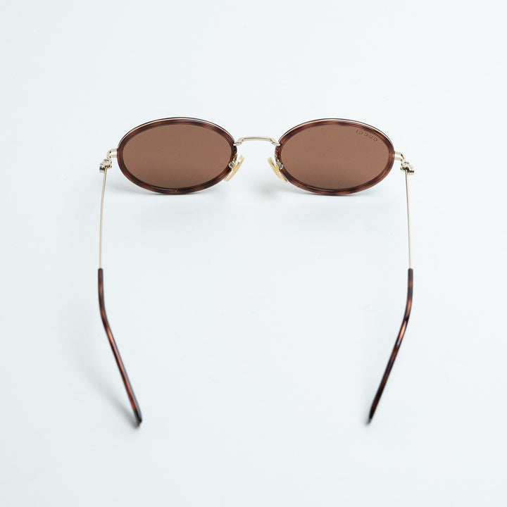 Gucci Tortoise Shell Oval Frame Sunglasses