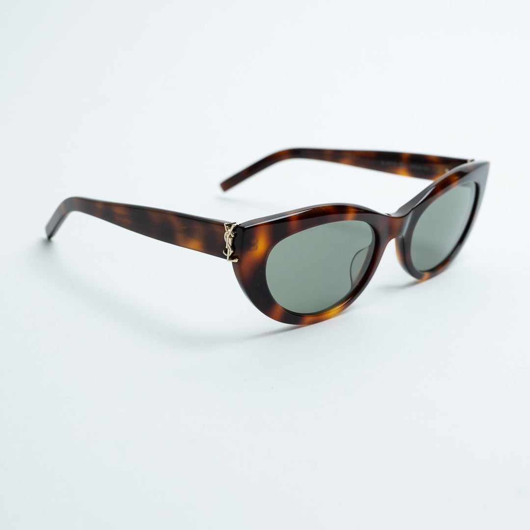 Saint Laurent Tortoise Shell Narrow Cat Eye Sunglasses