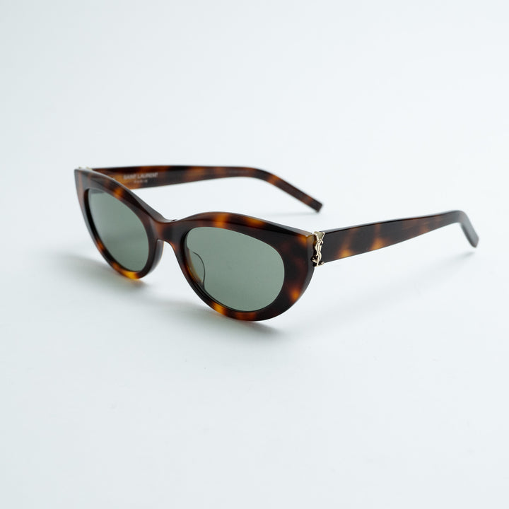 Saint Laurent Tortoise Shell Narrow Cat Eye Sunglasses