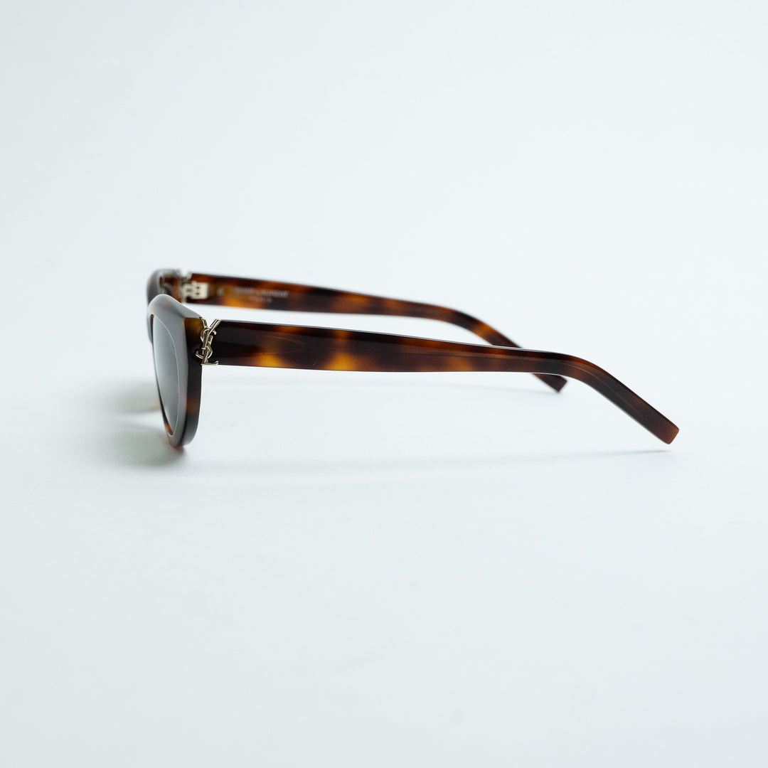 Saint Laurent Tortoise Shell Narrow Cat Eye Sunglasses