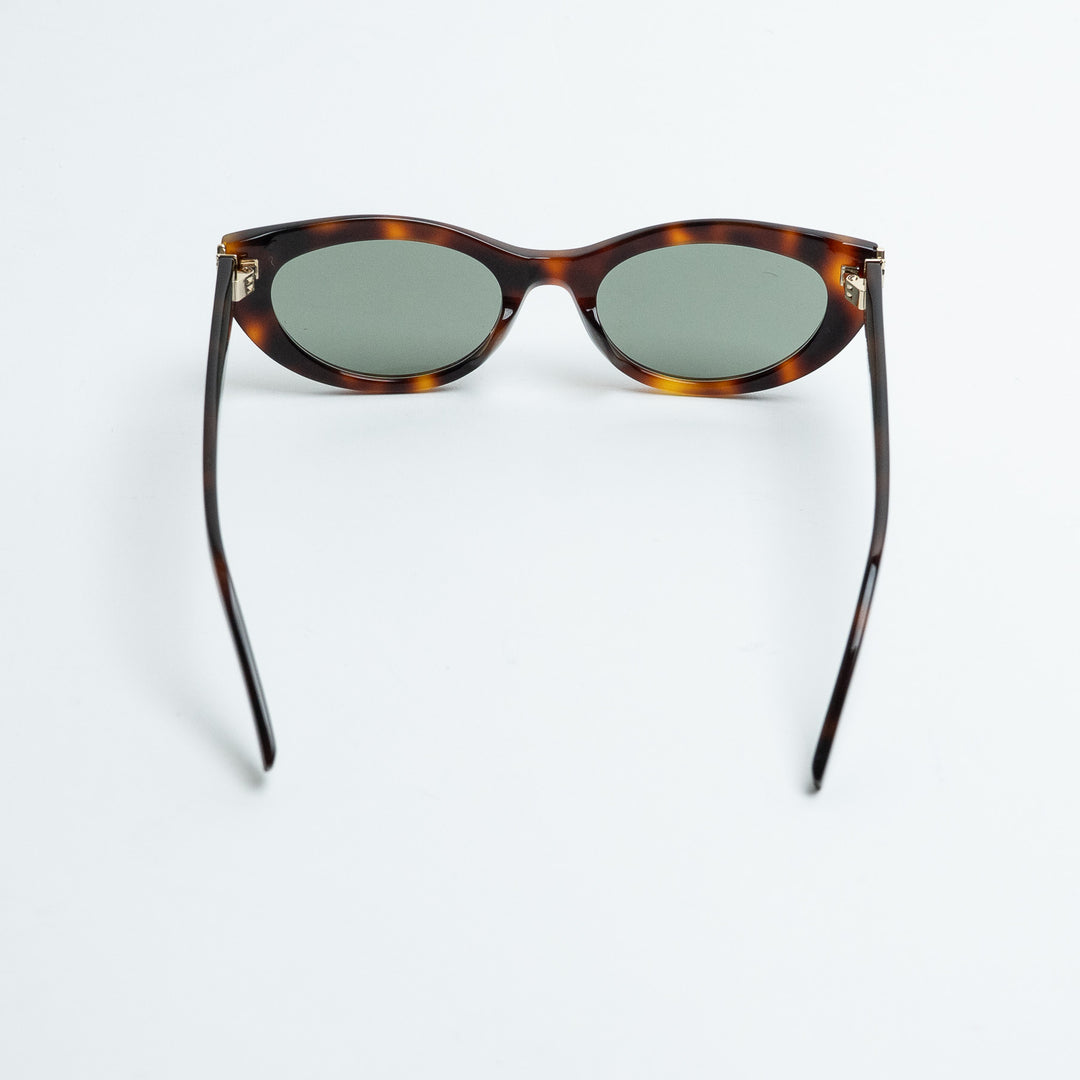 Saint Laurent Tortoise Shell Narrow Cat Eye Sunglasses