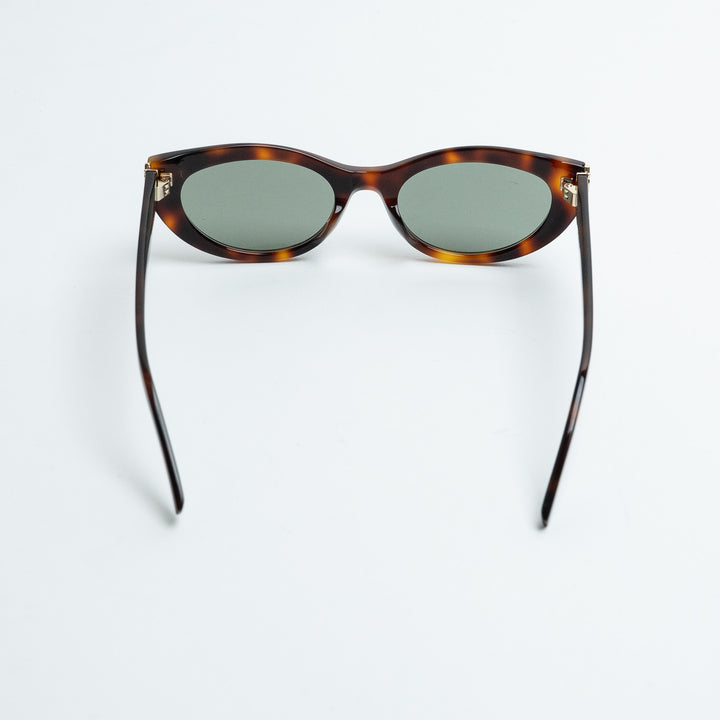 Saint Laurent Tortoise Shell Narrow Cat Eye Sunglasses