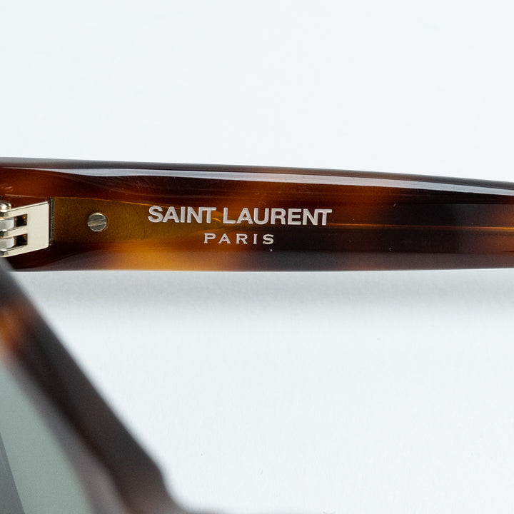 Saint Laurent Tortoise Shell Narrow Cat Eye Sunglasses