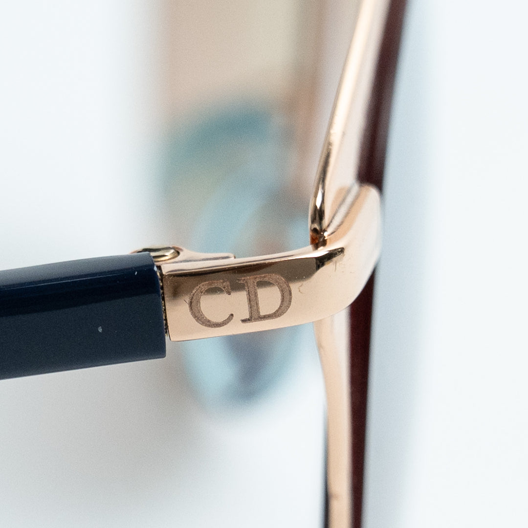 Dior Rose Gold DiorReflected Geometric Aviator Sunglasses