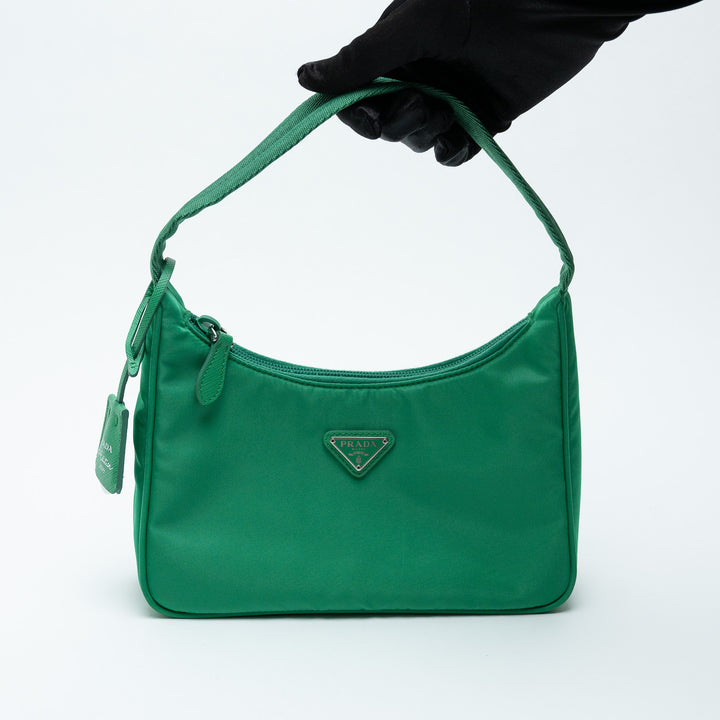 Prada Re-Edition 2000 Mini Green Hobo Bag