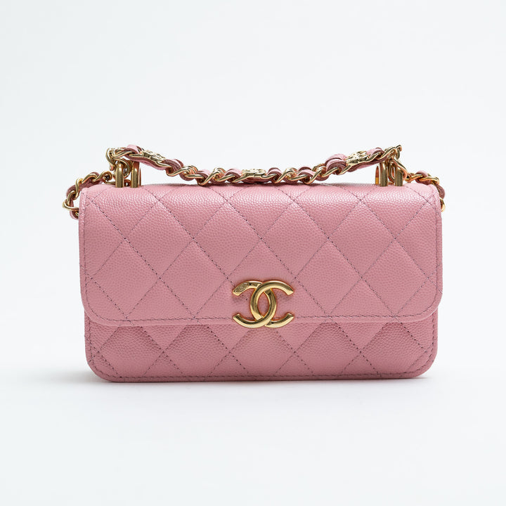 Pre-Loved Chanel™ Pink Quilted Caviar Leather Pick Me Up Bag