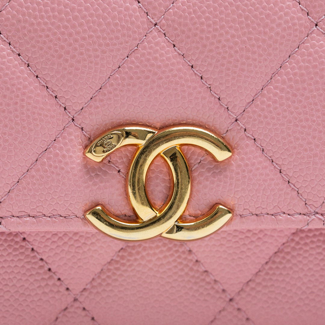 Pre-Loved Chanel™ Pink Quilted Caviar Leather Pick Me Up Bag