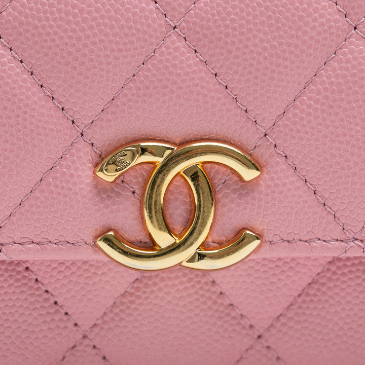 Pre-Loved Chanel™ Pink Quilted Caviar Leather Pick Me Up Bag