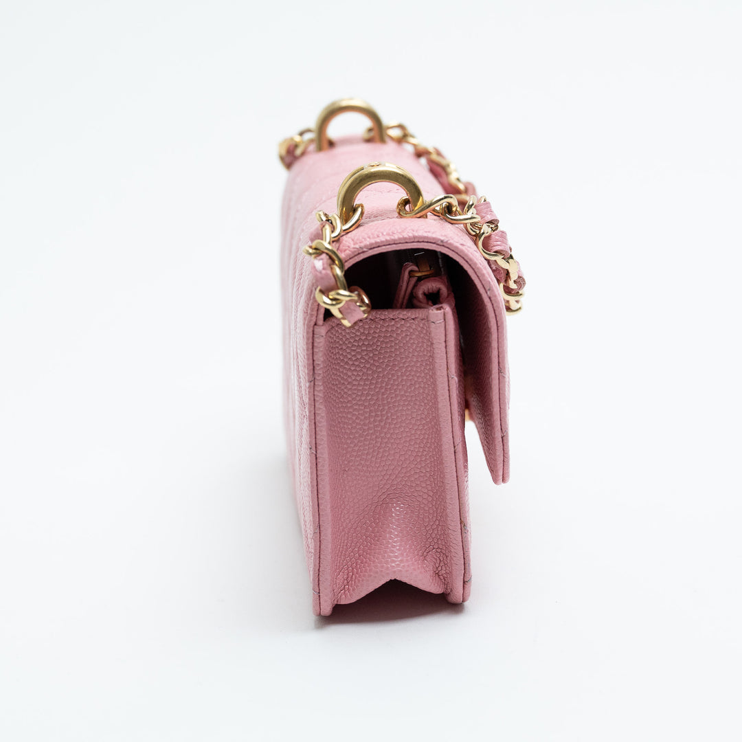Pre-Loved Chanel™ Pink Quilted Caviar Leather Pick Me Up Bag