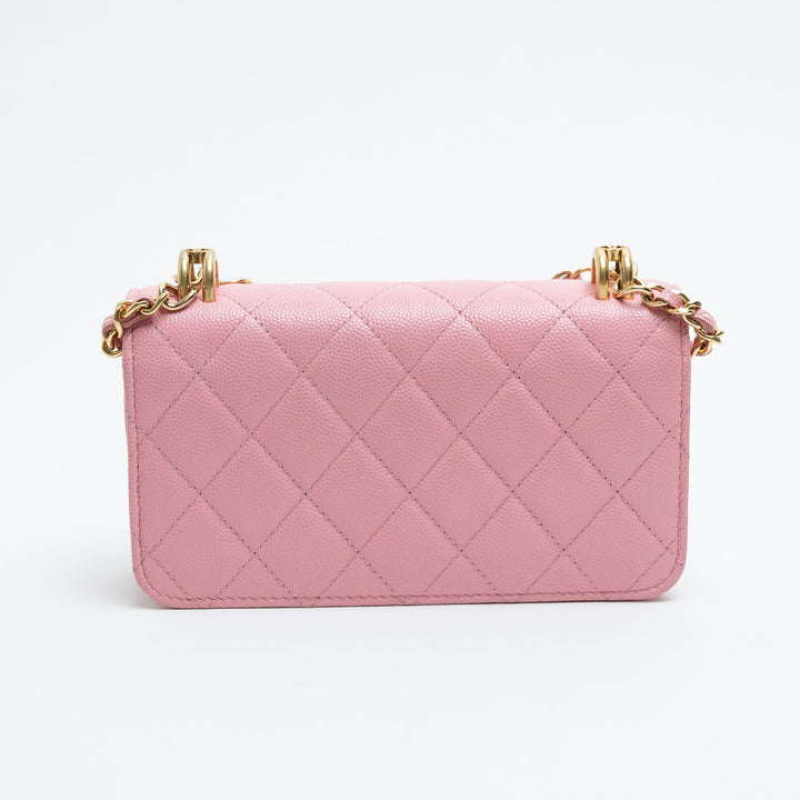 Pre-Loved Chanel™ Pink Quilted Caviar Leather Pick Me Up Bag