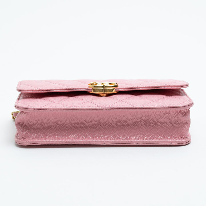 Pre-Loved Chanel™ Pink Quilted Caviar Leather Pick Me Up Bag