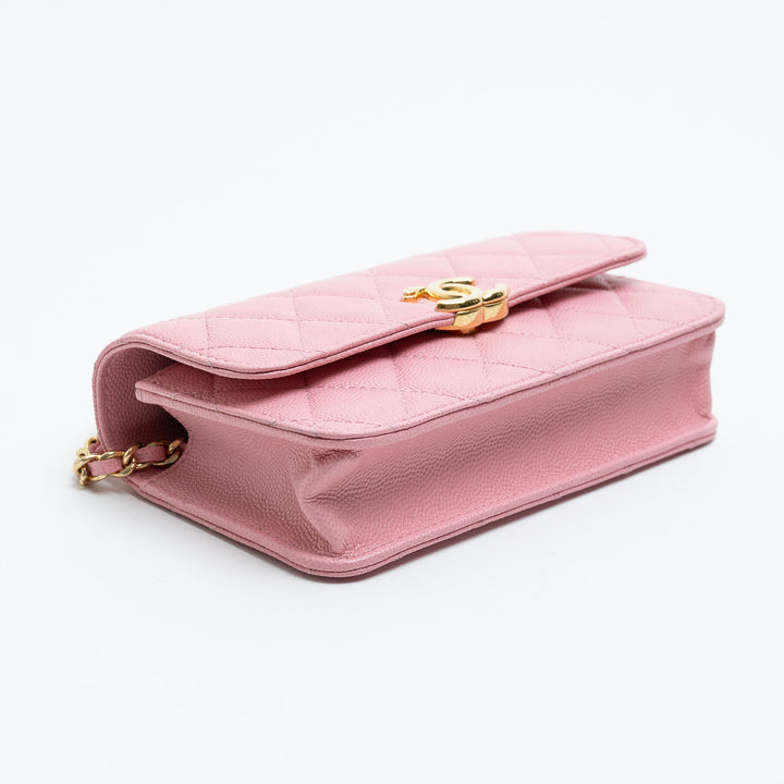 Pre-Loved Chanel™ Pink Quilted Caviar Leather Pick Me Up Bag
