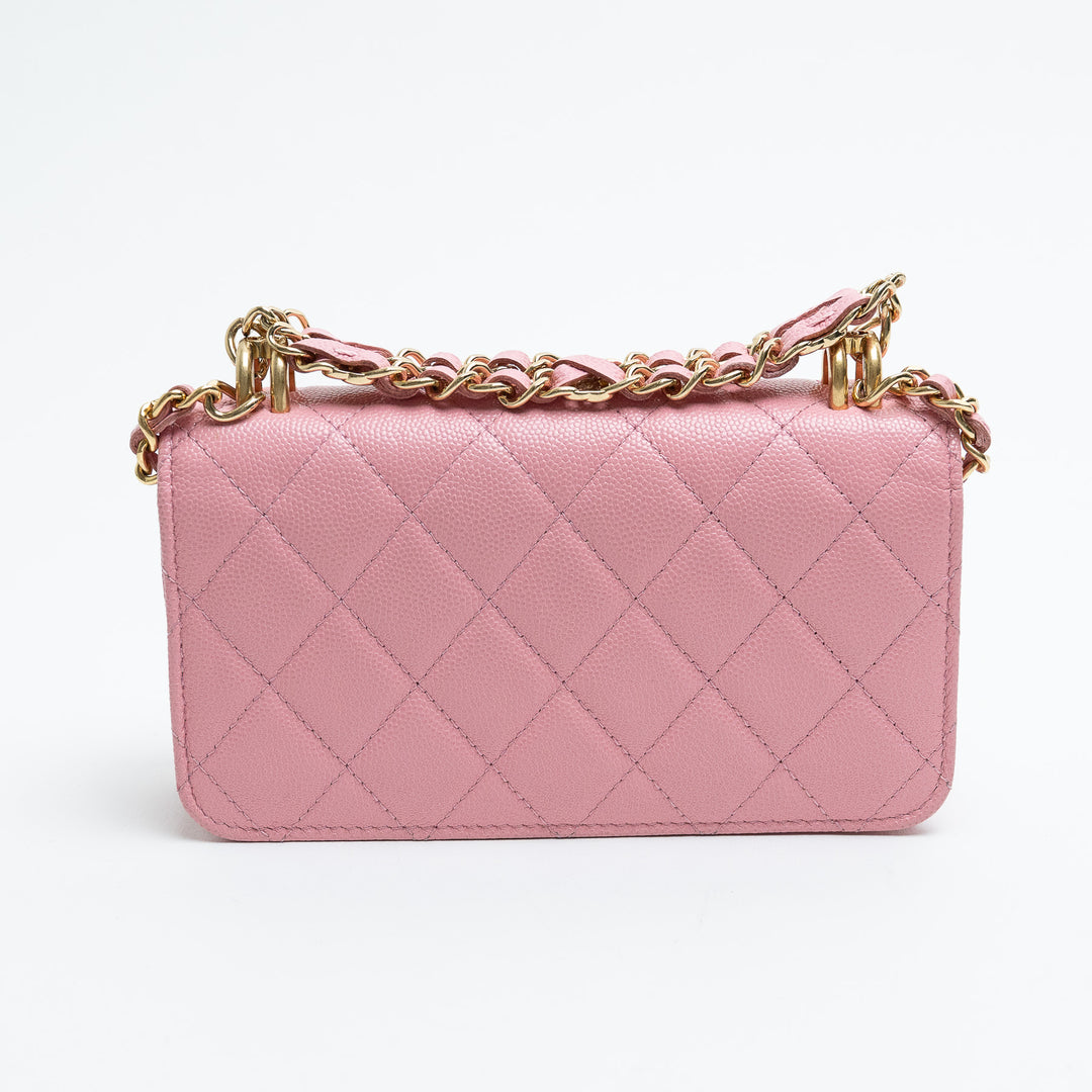 Pre-Loved Chanel™ Pink Quilted Caviar Leather Pick Me Up Bag