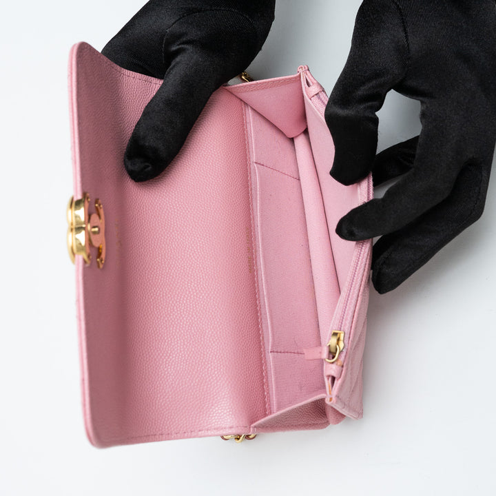 Pre-Loved Chanel™ Pink Quilted Caviar Leather Pick Me Up Bag