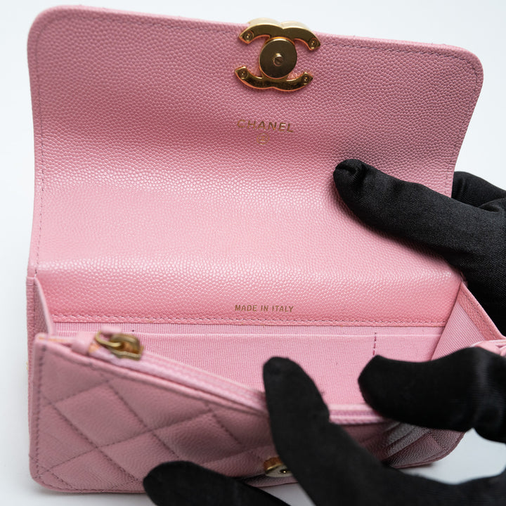 Pre-Loved Chanel™ Pink Quilted Caviar Leather Pick Me Up Bag