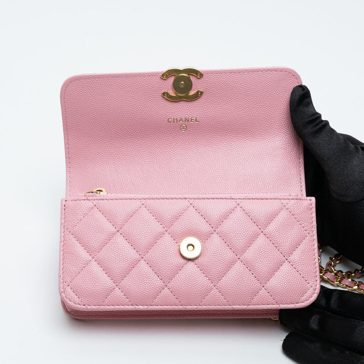 Pre-Loved Chanel™ Pink Quilted Caviar Leather Pick Me Up Bag