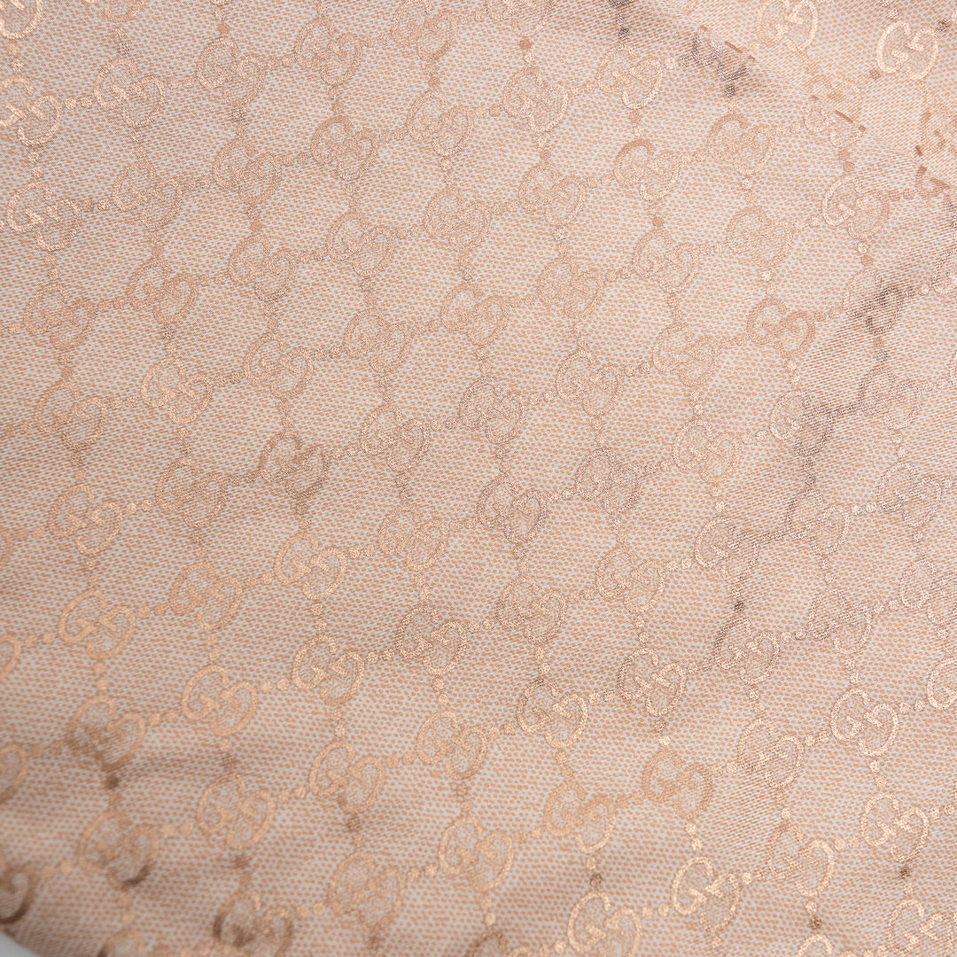 Gucci Pink Monogram Metallic Effect Scarf