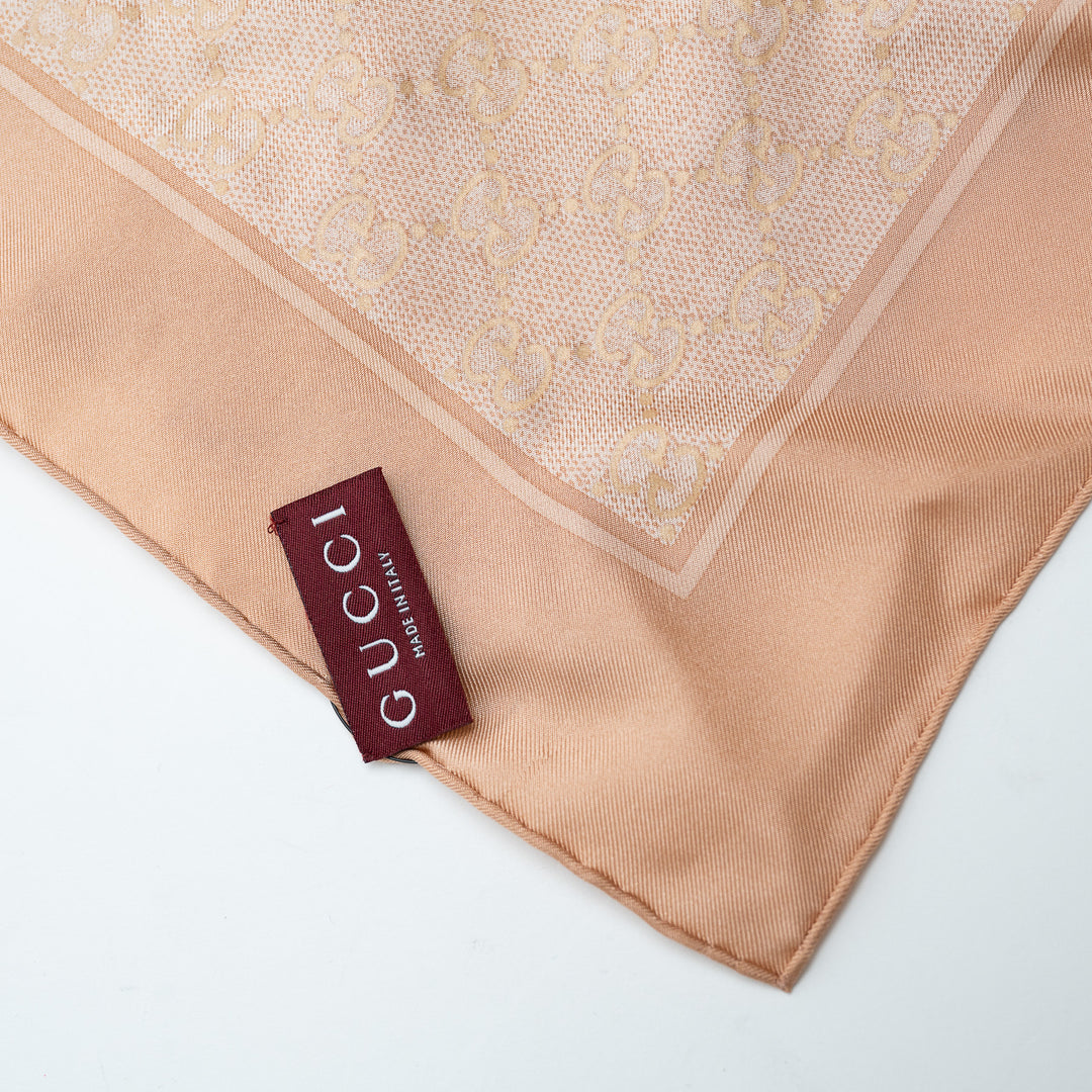 Gucci Pink Monogram Metallic Effect Scarf
