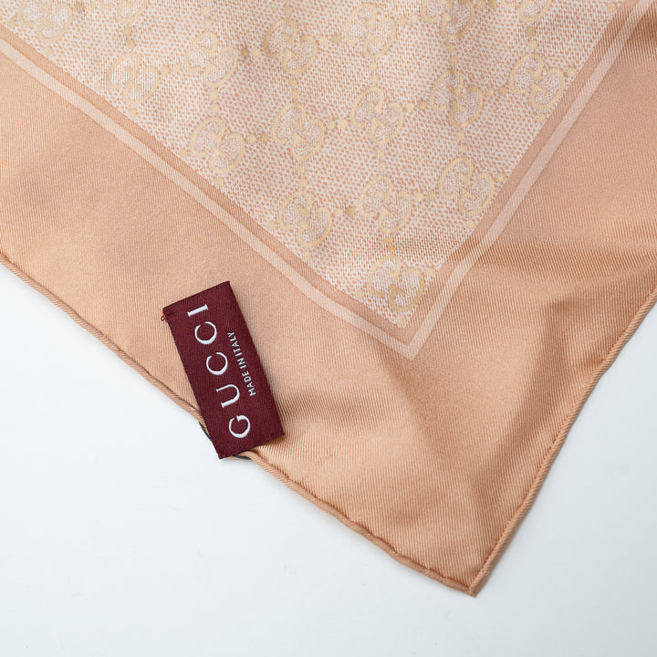 Gucci Pink Monogram Metallic Effect Scarf