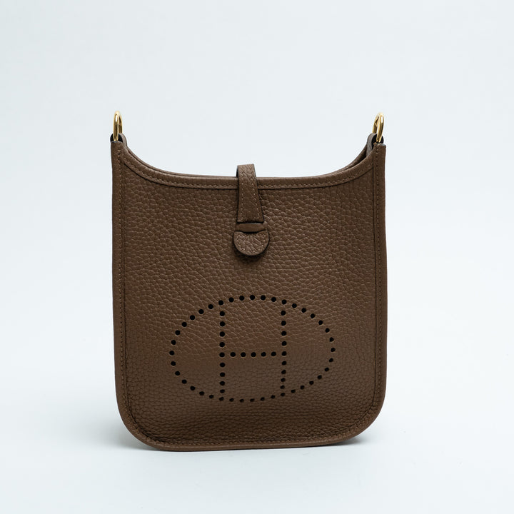 Hermes Alezan Clemence Leather Mini Evelyne 16