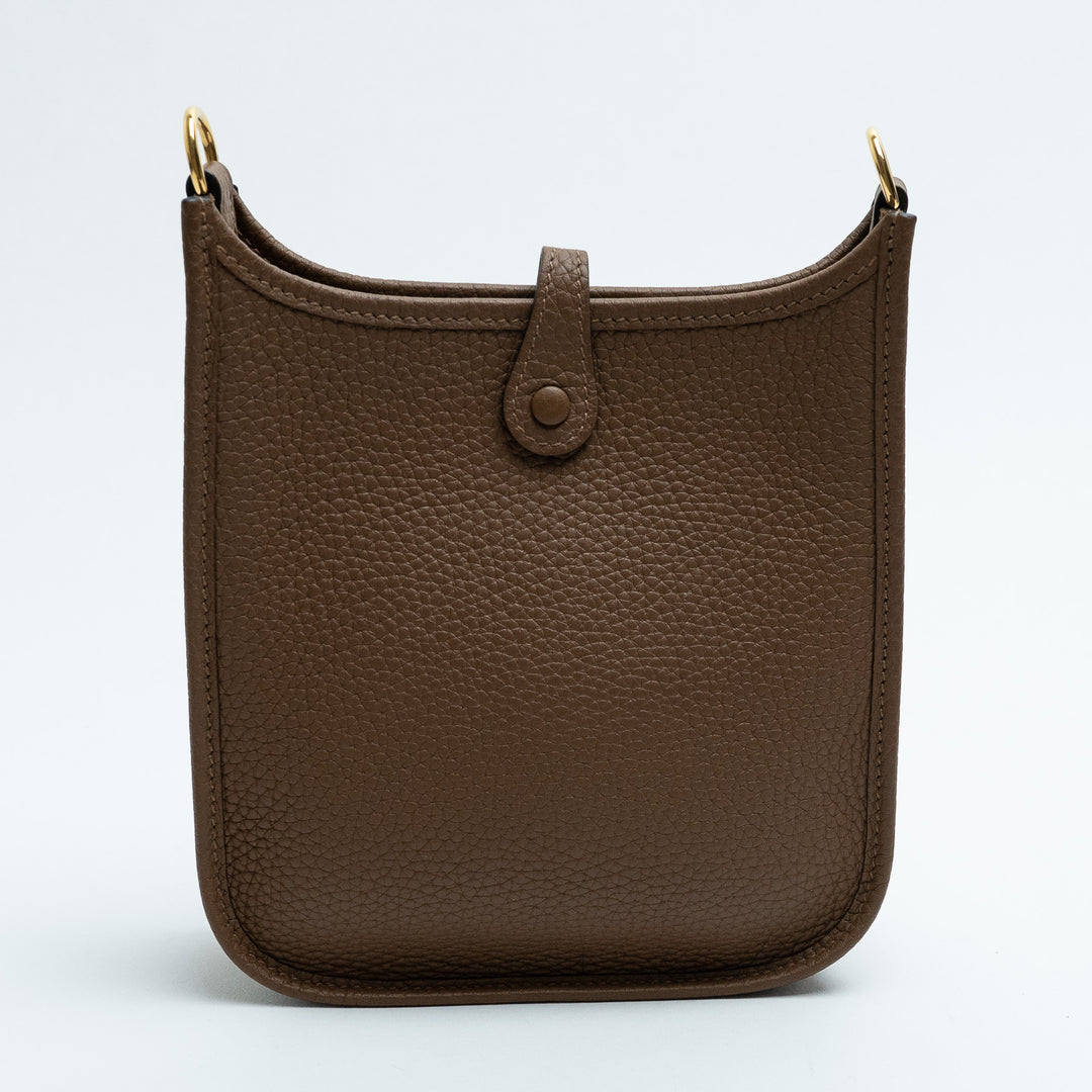 Hermes Alezan Clemence Leather Mini Evelyne 16