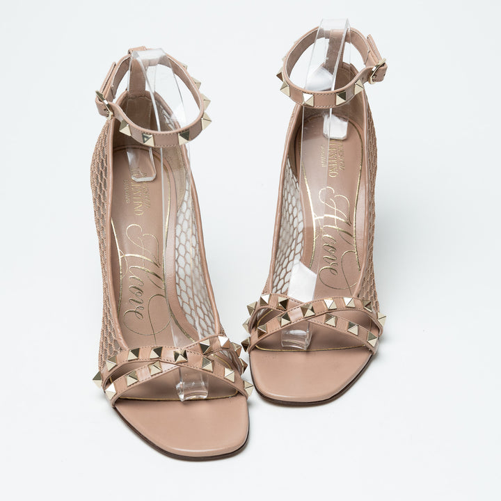 Valentino Alcove Rockstud Mesh Sandals Size 38