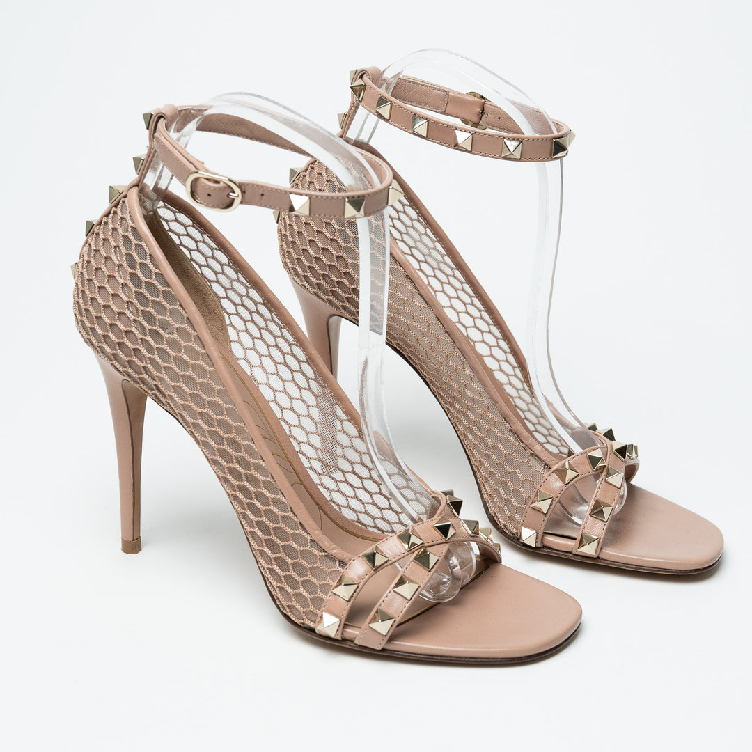 Valentino Alcove Rockstud Mesh Sandals Size 38