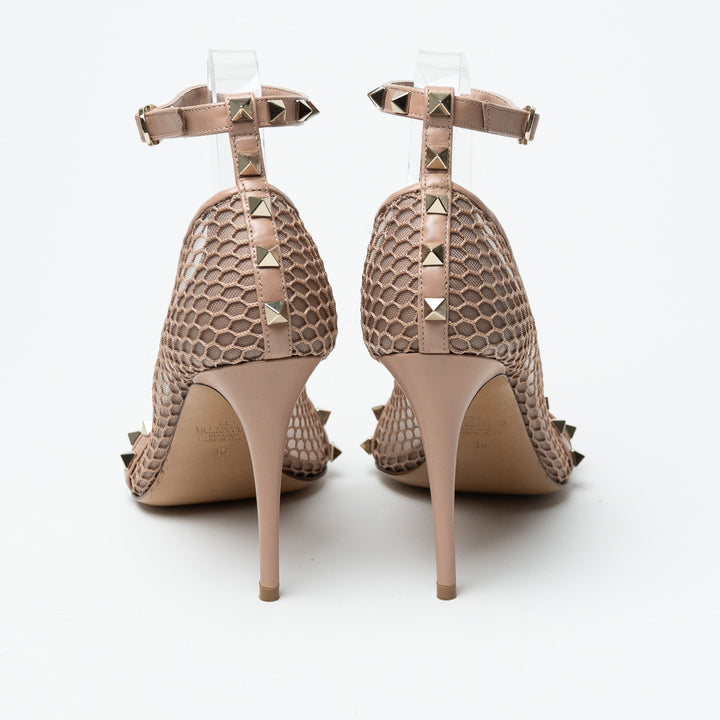 Valentino Alcove Rockstud Mesh Sandals Size 38