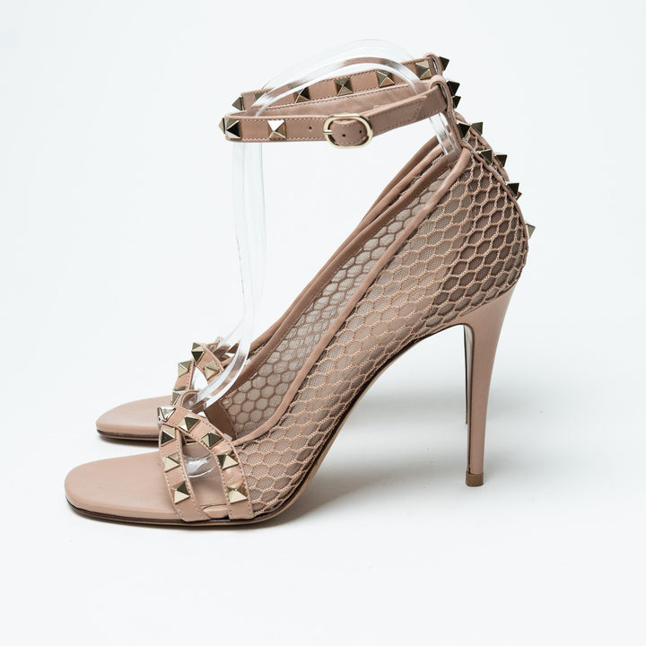 Valentino Alcove Rockstud Mesh Sandals Size 38
