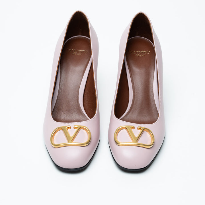 Valentino Pink Leather VLogo Pumps Size 36
