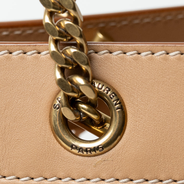 Saint Laurent Raffia and Leather Woven Tote With Pouch
