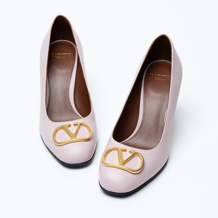 Valentino Pink Leather VLogo Pumps Size 36