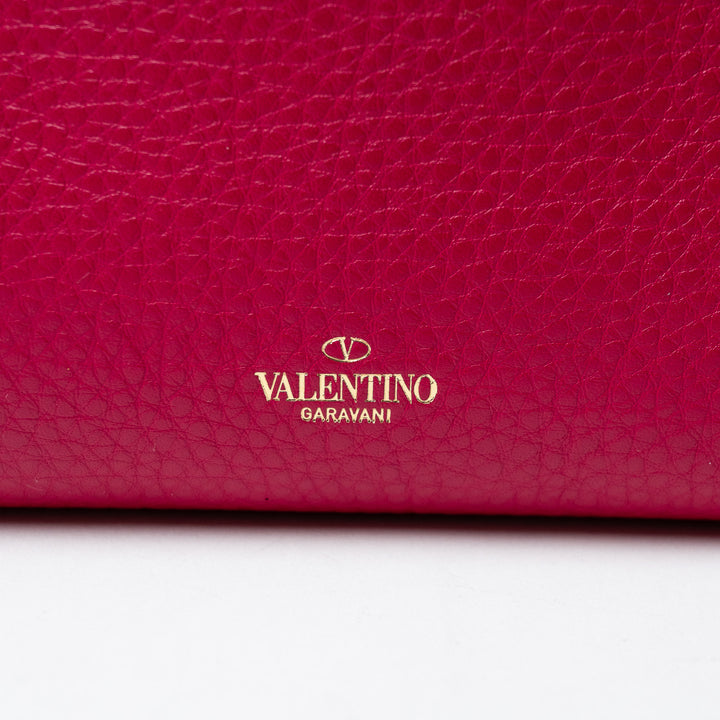 Valentino Pink Grained Calfskin Rockstud FlipLock Crossbody Bag