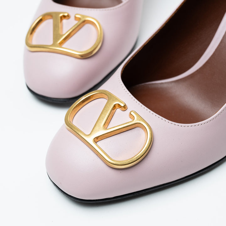 Valentino Pink Leather VLogo Pumps Size 36