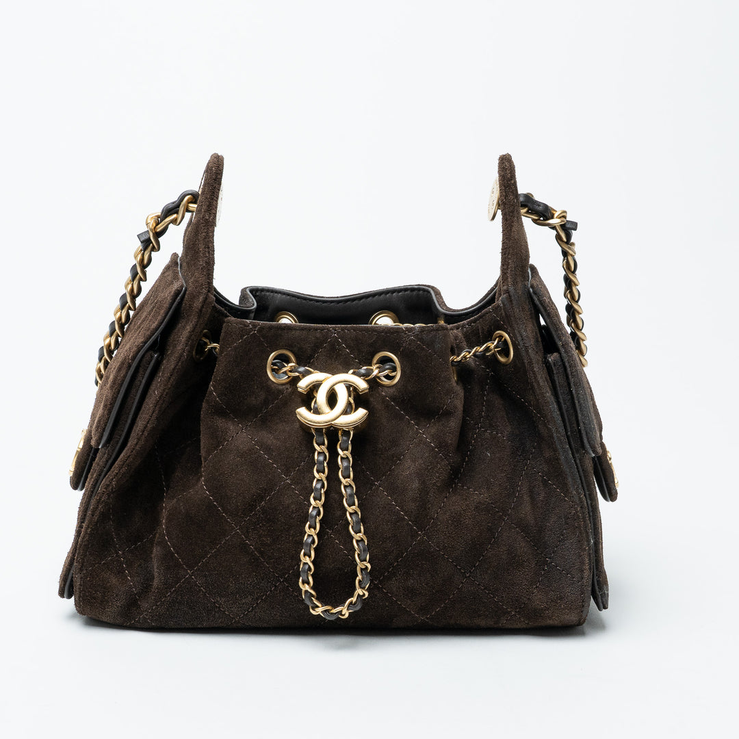 Pre-Loved Chanel™ Brown Suede Mini 25 Hobo Bag